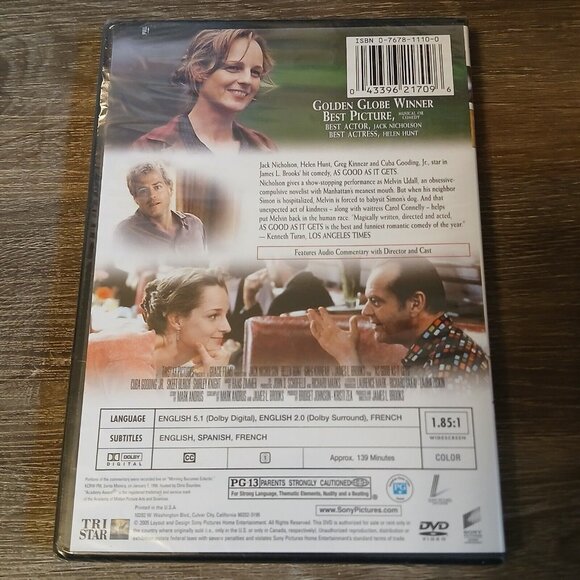 As Good as It Gets DVD 1998 Jack Nicholson Helen Hunt Comedy Movie Sealed - Picture 2 of 6